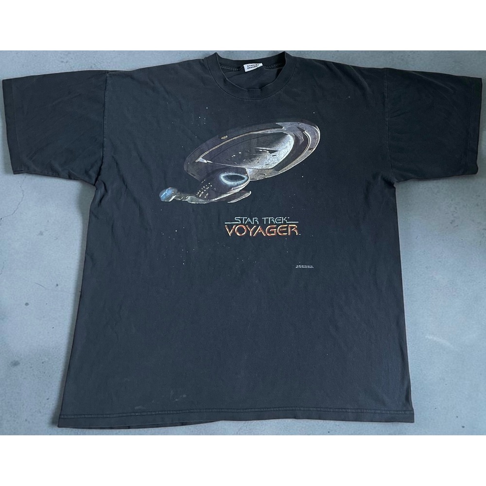 Vintage 1995 Star Trek Voyager Stanley DeSantis Shirt Black XXL Single Stitch